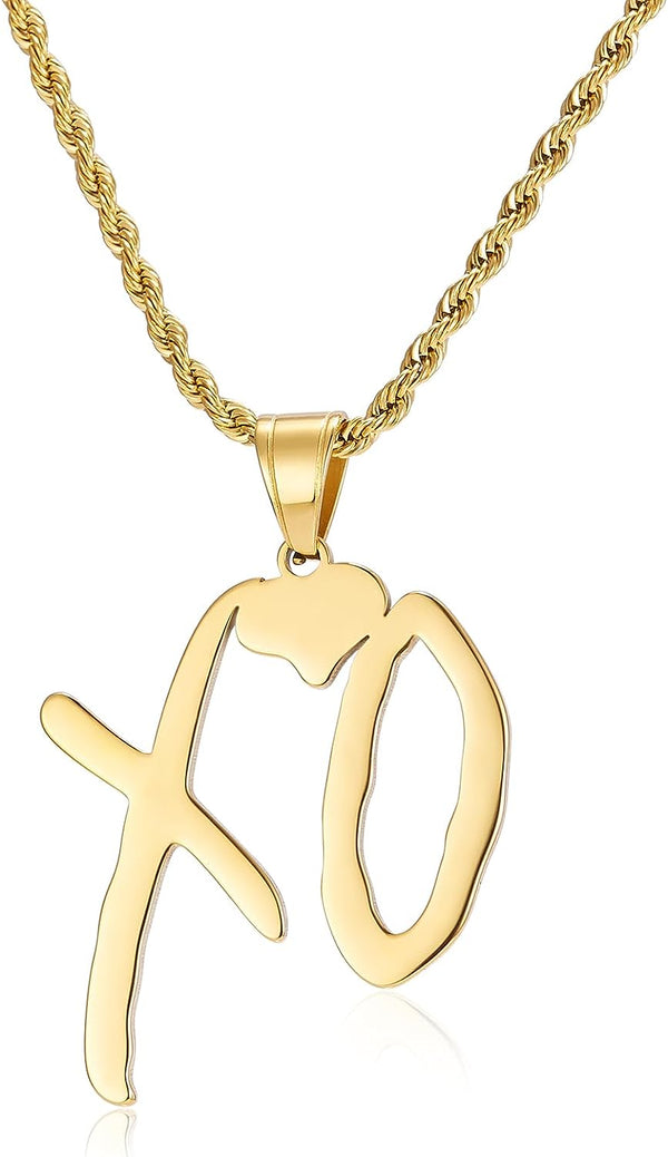XO | The Weeknd Iced Out Rhinestone Gold Necklace | Bijoux