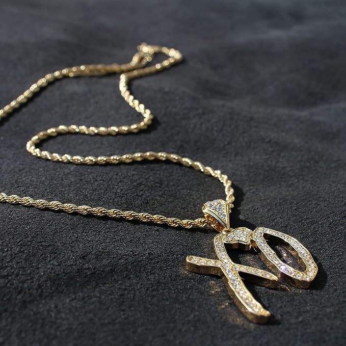 14KT GOLD & DIAMOND BIG XO NECKLACE - Dee Berkley Jewelry