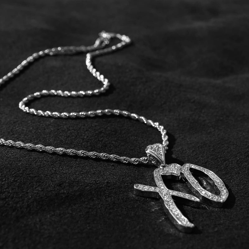 The Weeknd XO White Necklace, The weeknd merch 2023, the weeknd fans, Hip Hop XO Necklace Pendant with Rope Chain Hip Hop Rock Rapper Jewelry